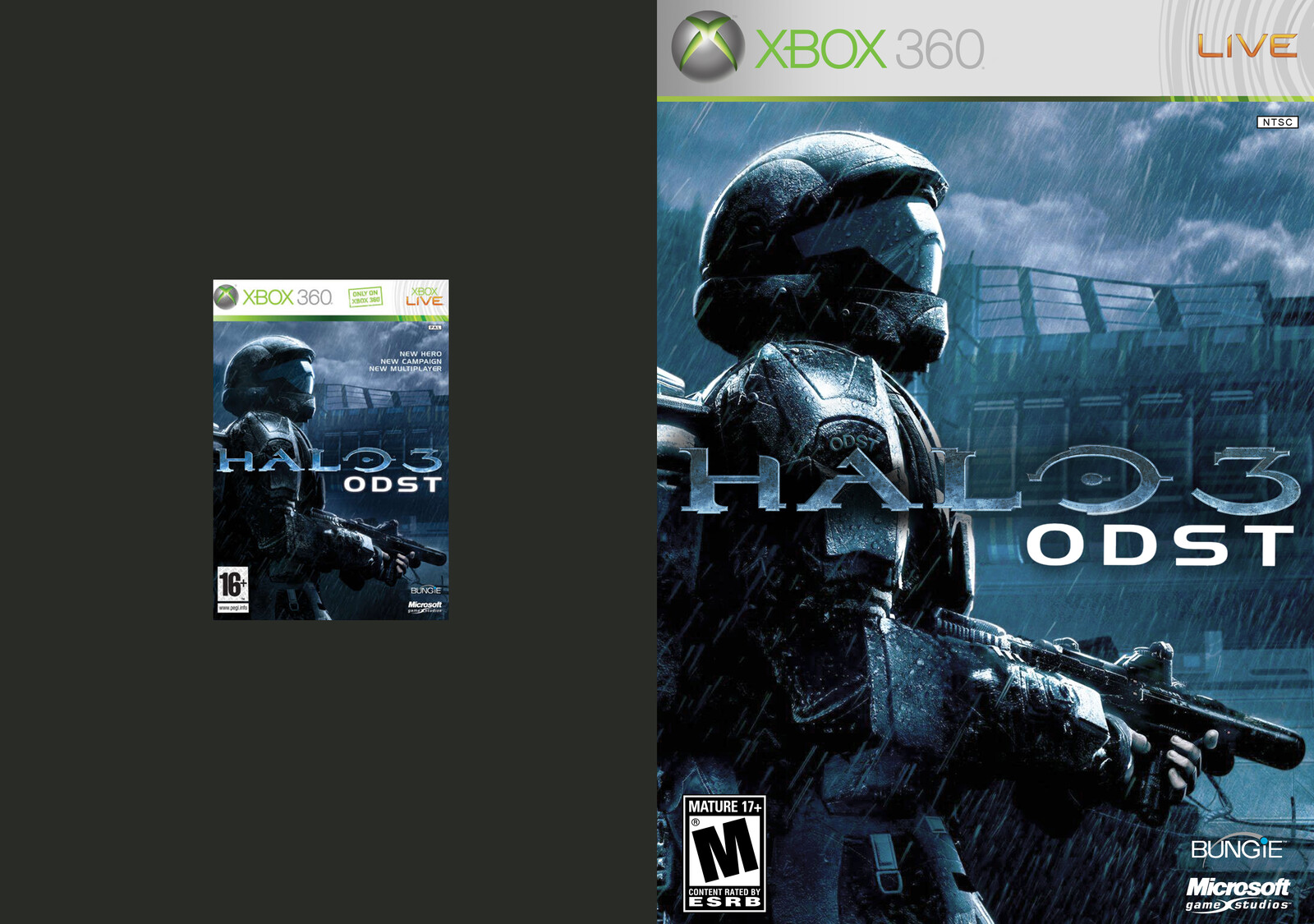 Halo 3 ODST (original scan cover vs. upscaled)