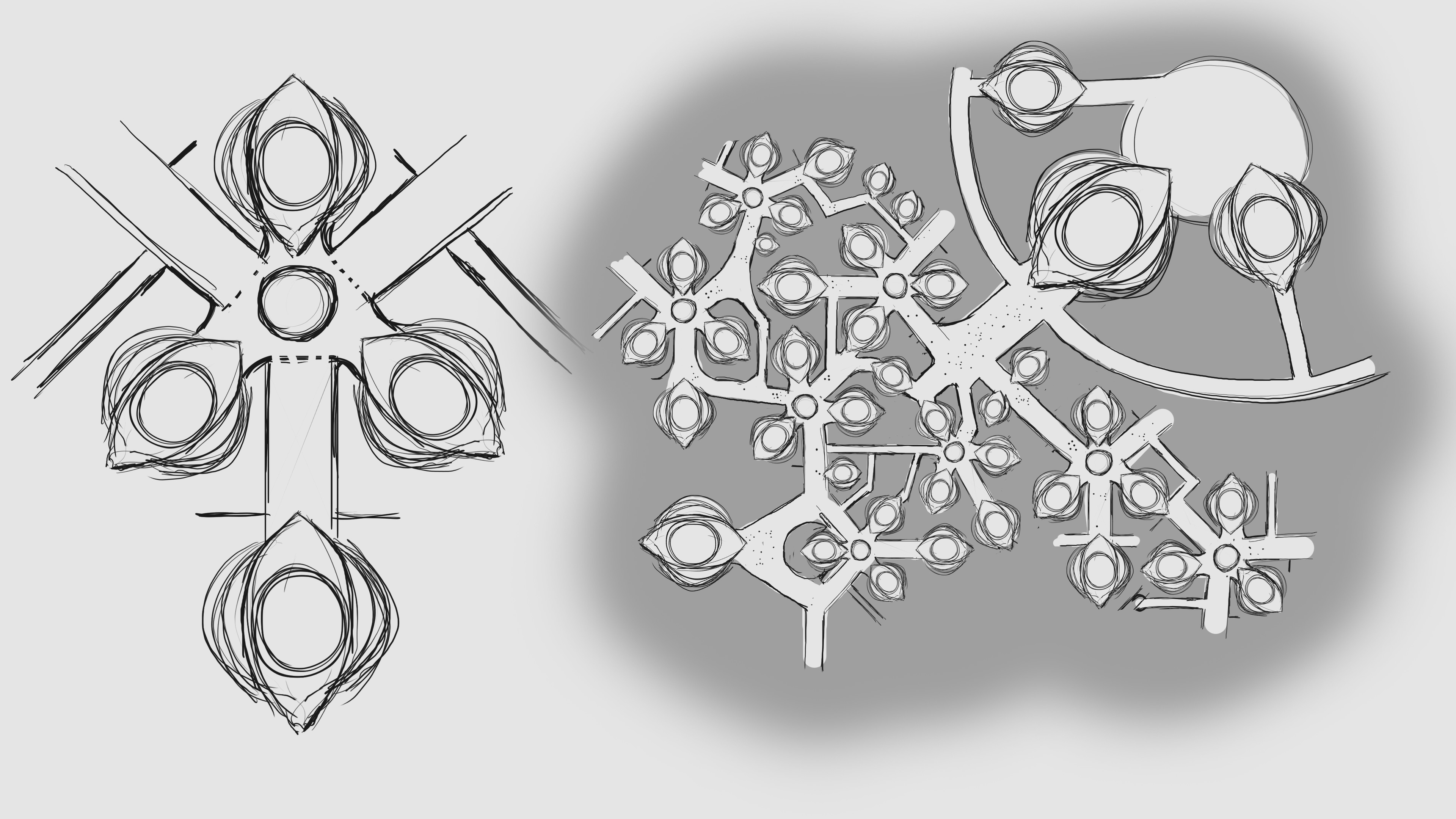 An attempt to visualize the streets. This was done in an early exploration phase of the project, where I thought the entire city was going to lay over water.