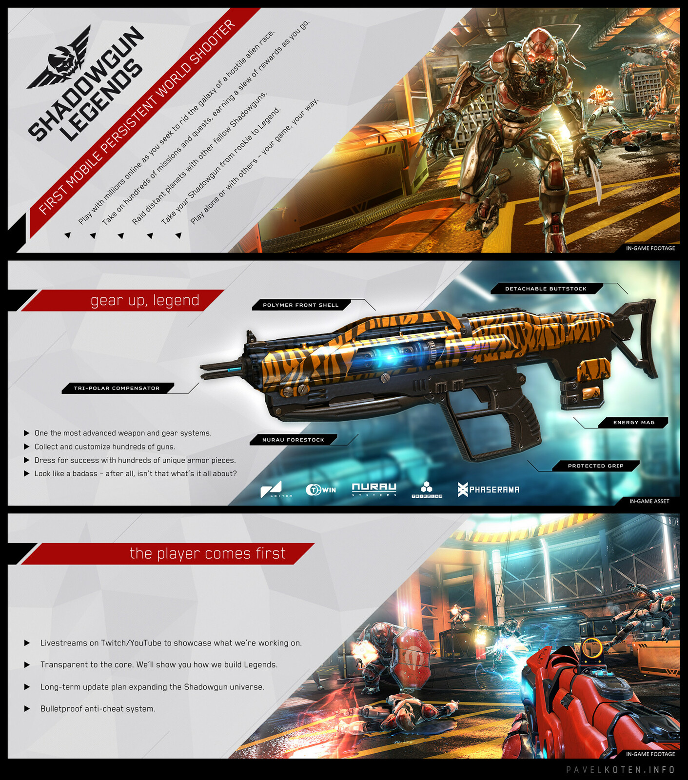 Few pages from the Gamescom 2016 press kit. I did concept, layout and print technicalities. Used screenshots taken by Michal Babjar / Pavel Cizek, weapon asset by Jan Zamazal.