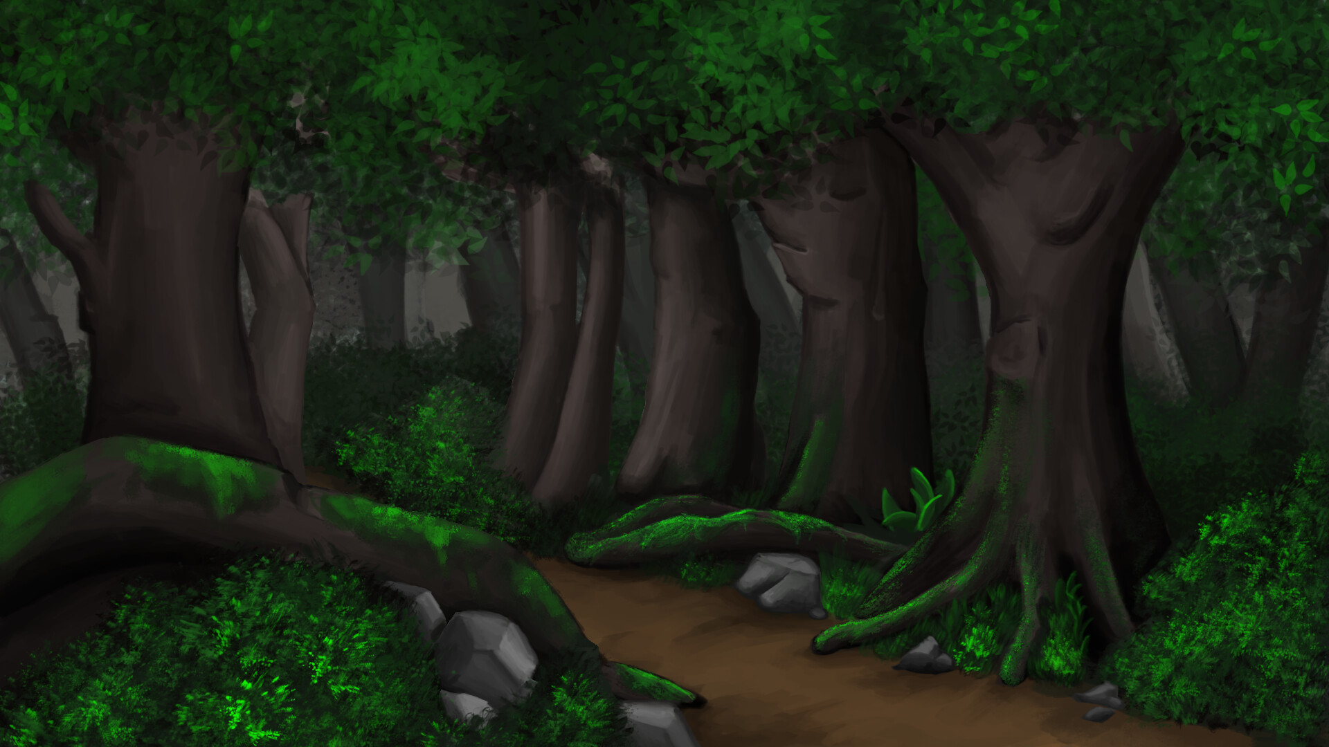 Artstation Background Forest Digital Painting Sanja Flonk