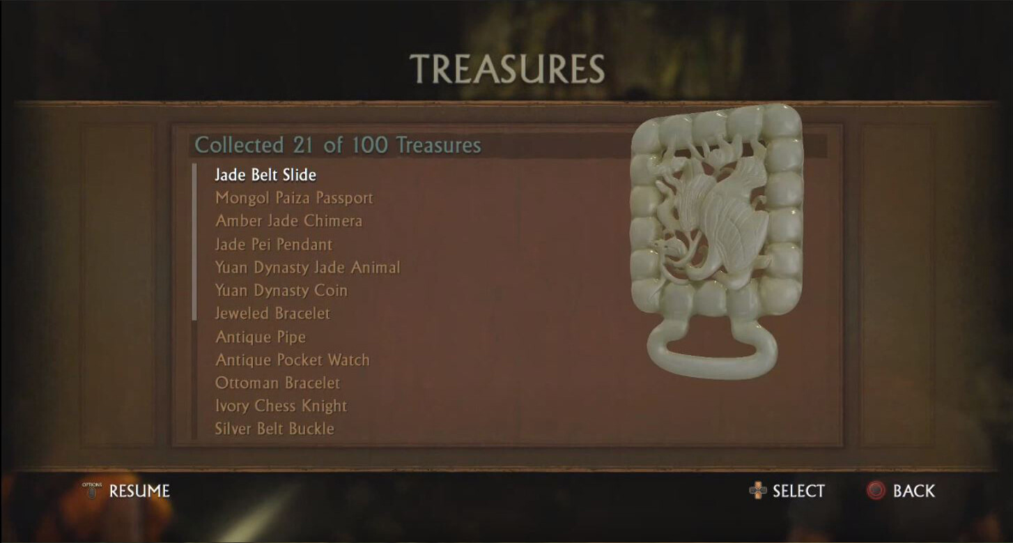 uncharted 2 all treasures uncharted 2 all treasures