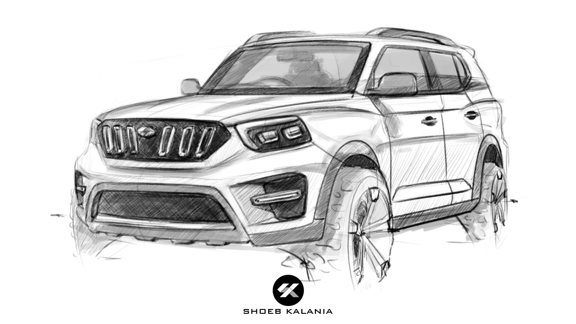 Mahindra Scorpio Sketch | Scorpio car, Jeep drawing, Simple car drawing