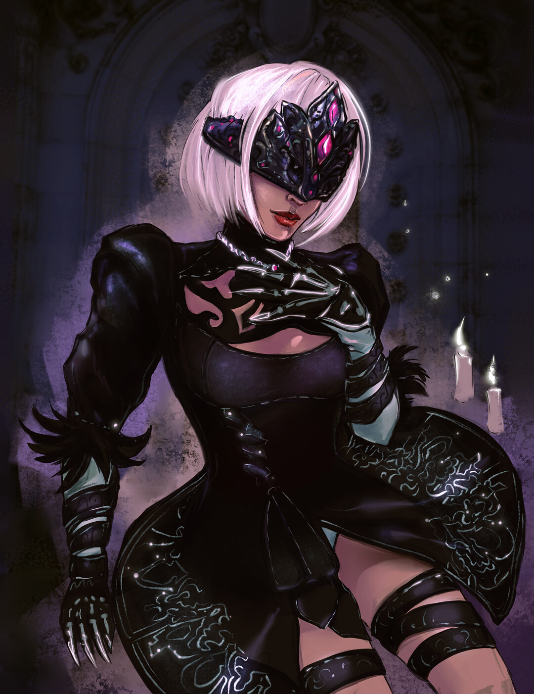 Artstation Crossover 2b And Fire Keeper Alina Ogoltsova,Anime Bandage On Nose Makeup