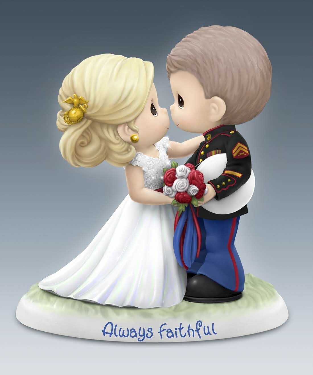 Artstation Precious Moments Usmc Wedding Couple Figurine Todd Brink
