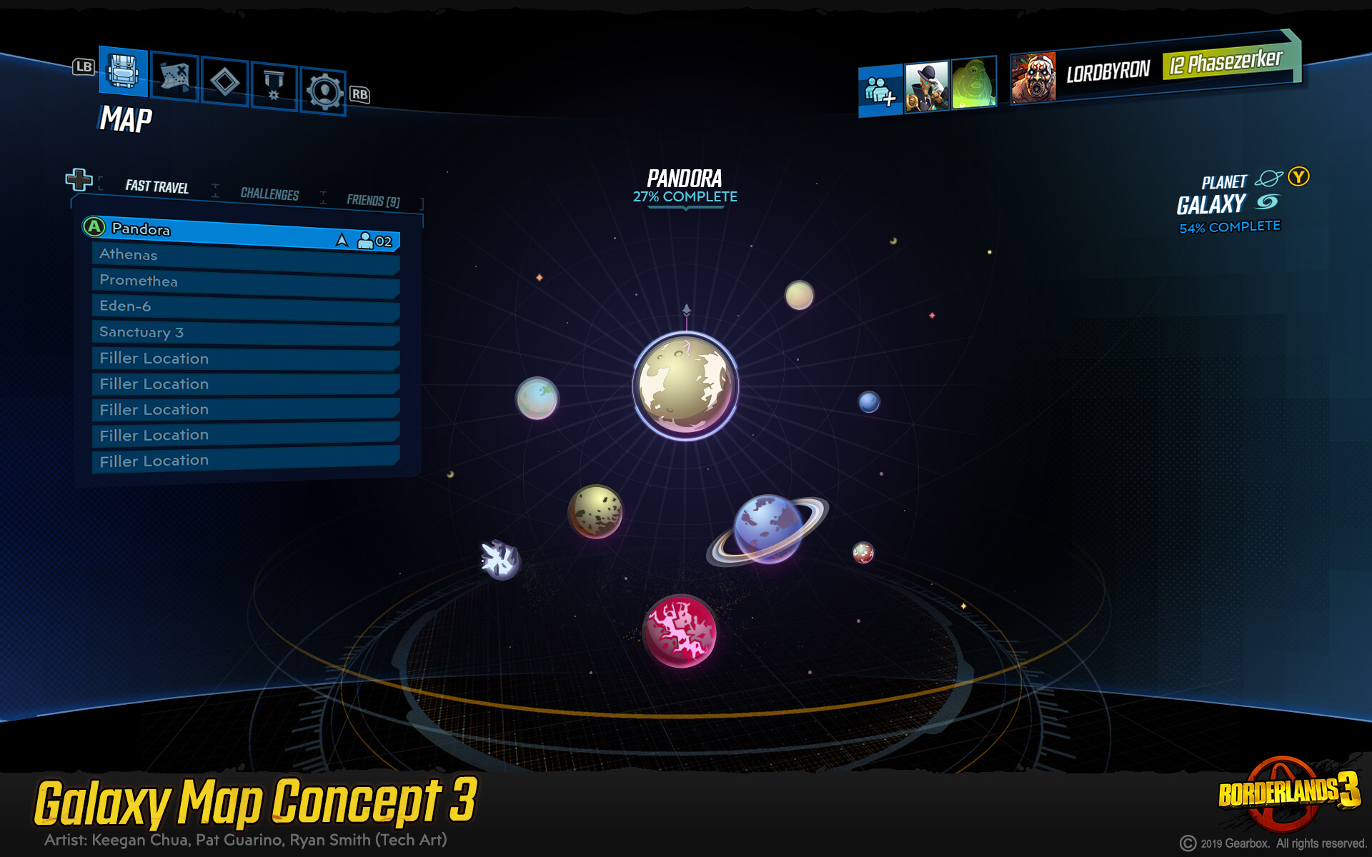 Borderlands 3 Galaxy Map Artstation - Borderlands 3 Map Ui