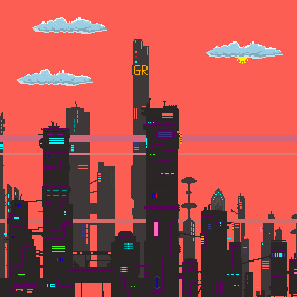 Artstation Futuristic City Pixel Backgrounds Nathan Thomas