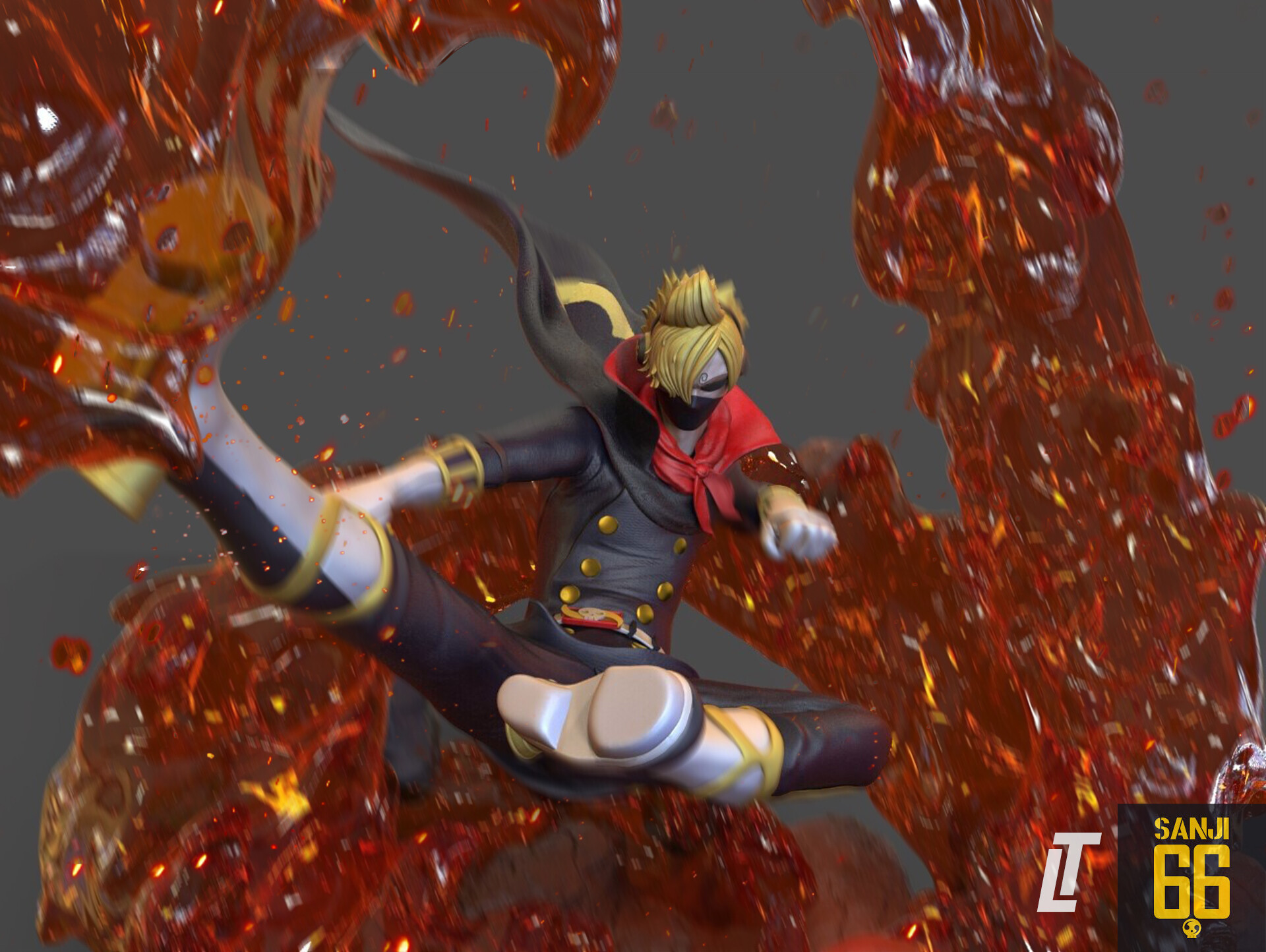 Artstation Vinsmoke Sanji Wiht Germa 66 Raid Suit Sculpture Fan Art Luis Tolosa Raid suit sanji obviously has enhanced abilities as well as invisibility but i'm still not convinced he can beat doflamingo much less stomp as others have suggested. vinsmoke sanji wiht germa 66 raid suit