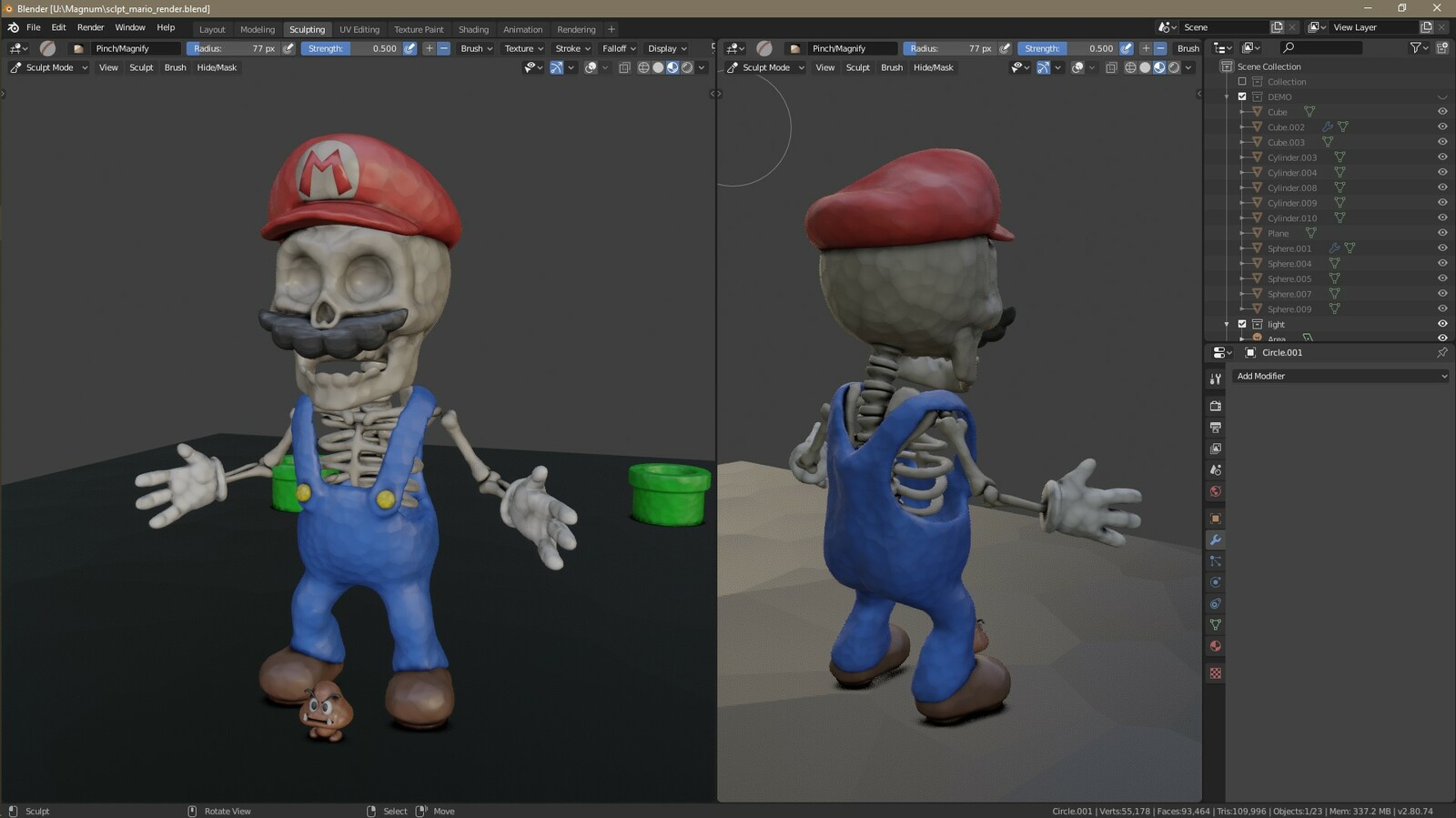 Artstation Look Dev Skull Mario Blender 2 8 Test Magnum Mak