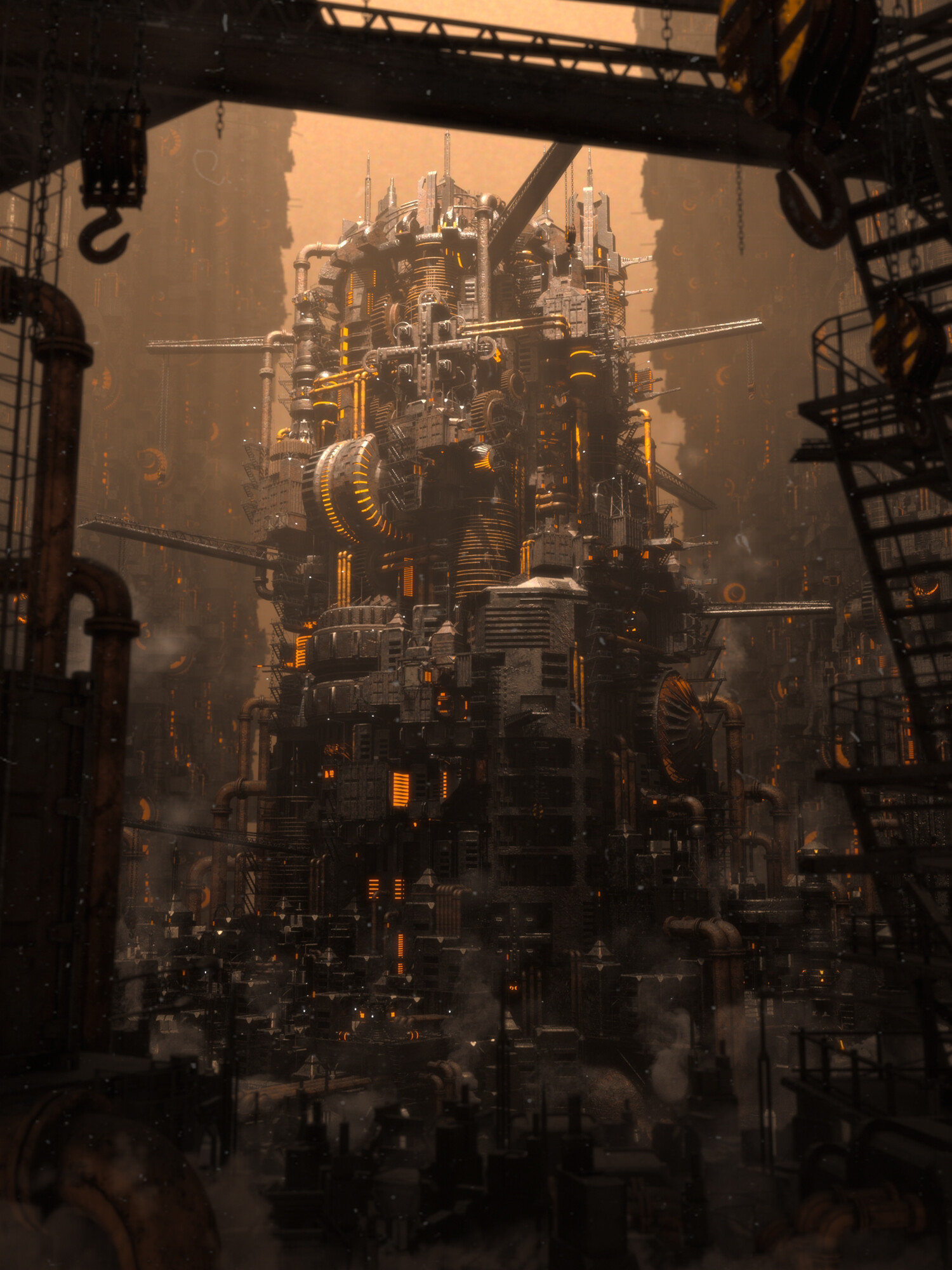 ArtStation - Underground factory city, jaehyeon Cha