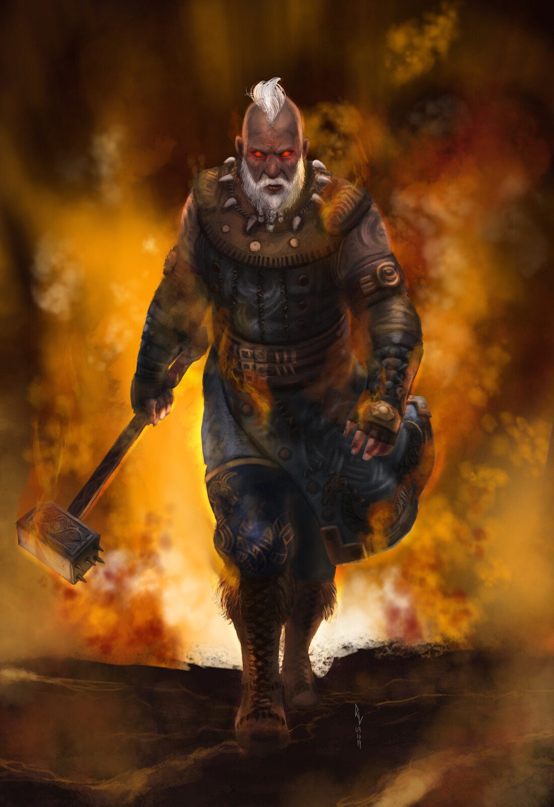 Artstation The Burning Maul For Honor Rienque Leverite
