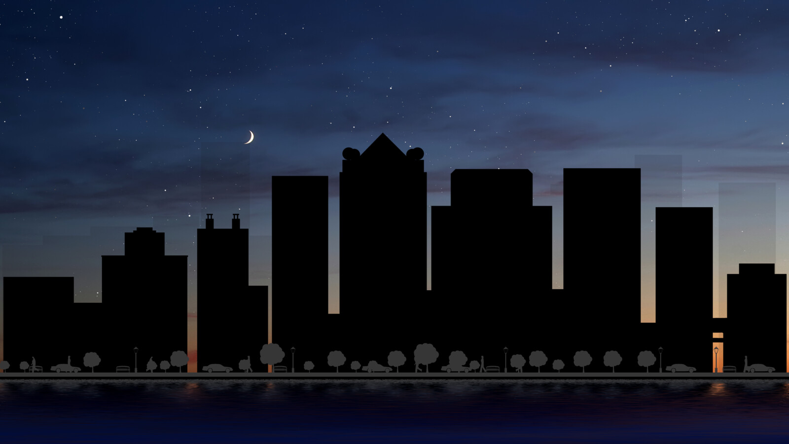 birmingham city silhouette 4k wallpaper