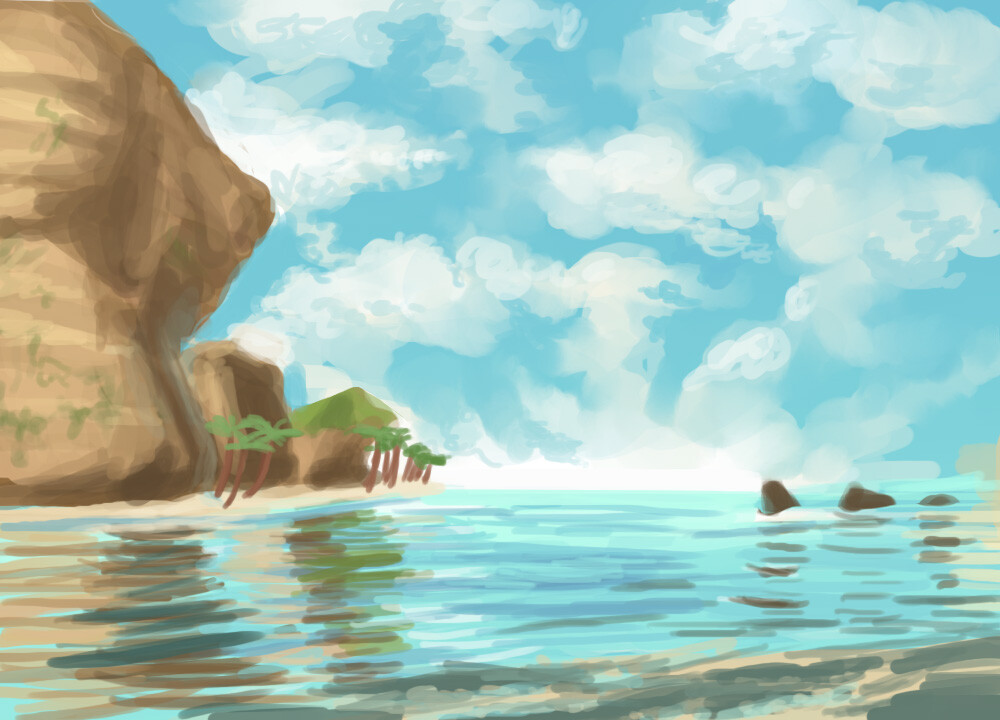 Artstation Fan Art Zelda Breath Of The Wild Background Practice Iara Catunda,4k Resolution Best Nature Wallpaper 4k