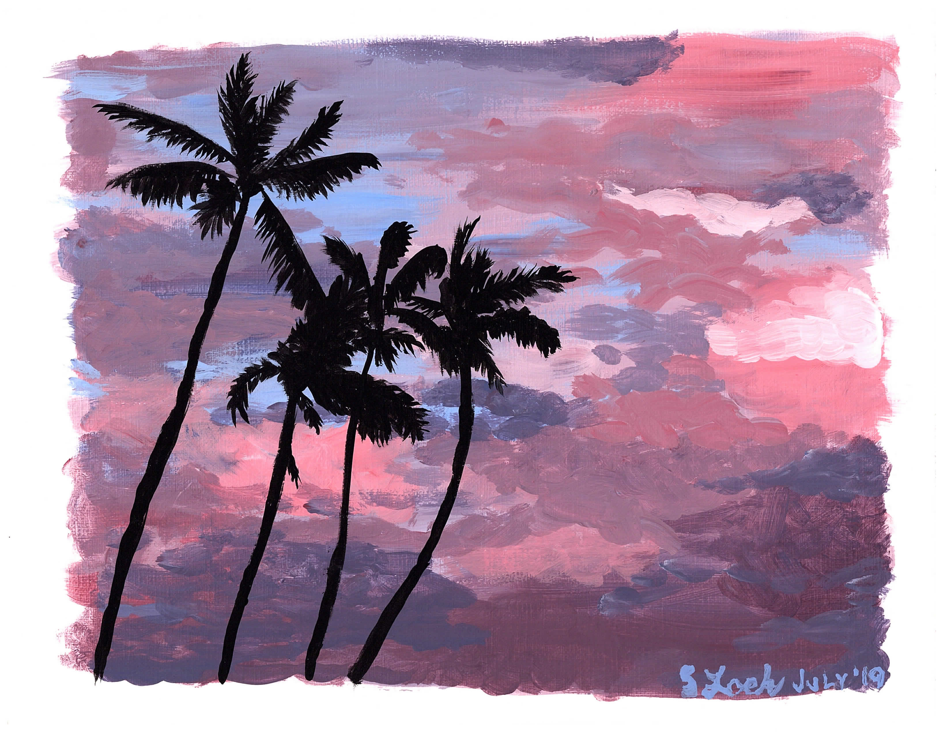 Artstation Hawaii Palm Tree Silhouette 01 Stephen Loeh