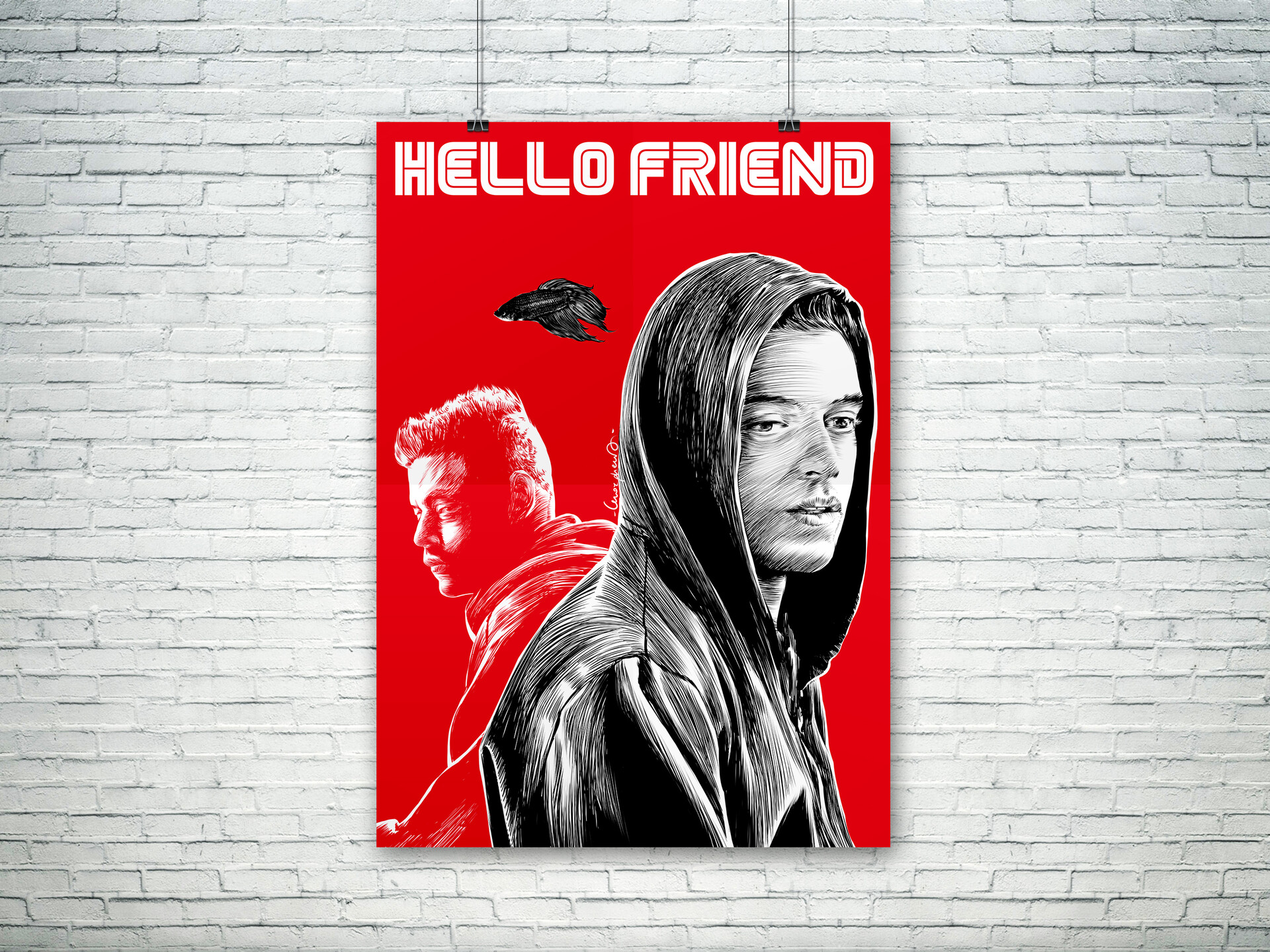 Mr. Robot - Hello friend Poster for Sale by SpaceNigiri