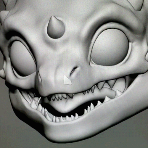 blocking out facial scales with IMM H-primitive brush