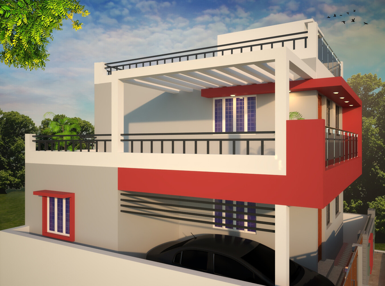 Artstation Residential Building Elevation Chennai Ramalingam R