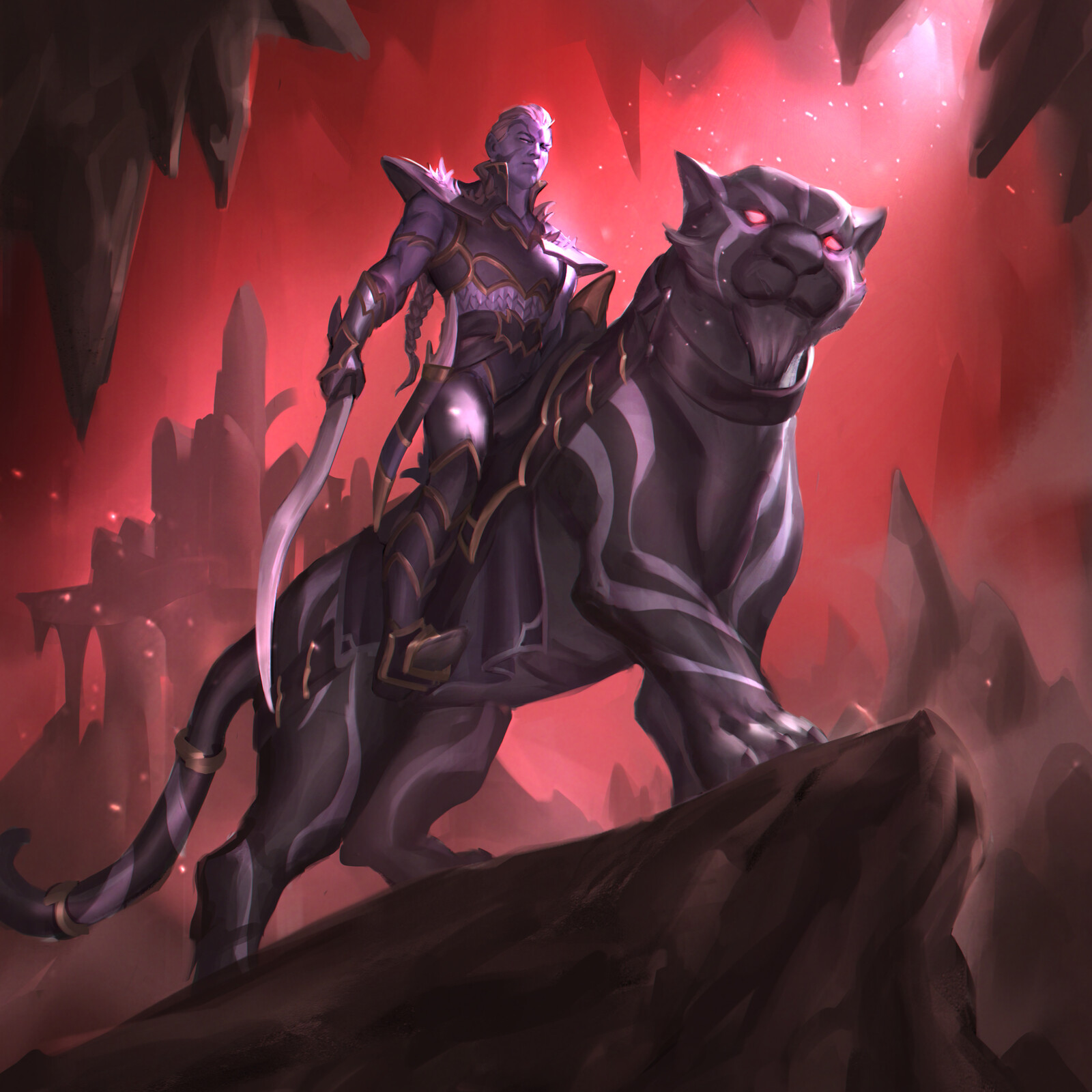 Dark elf panther Rider-old