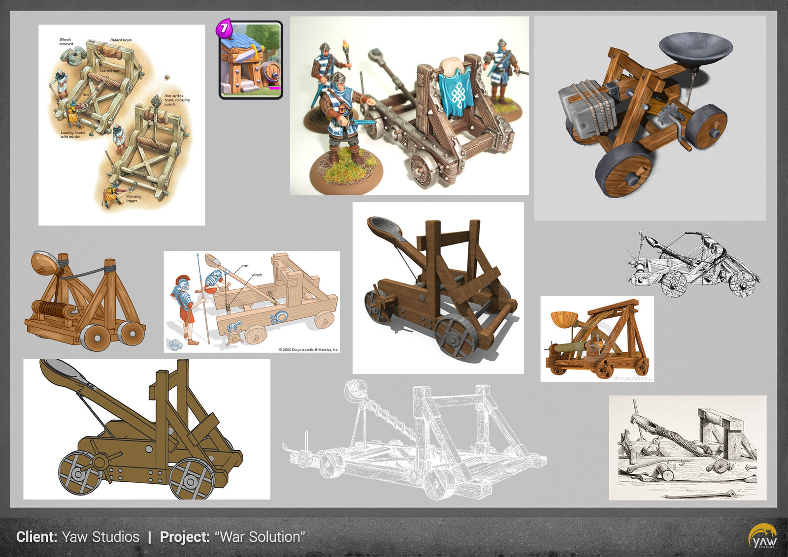 first research about catapults and its mechanisms