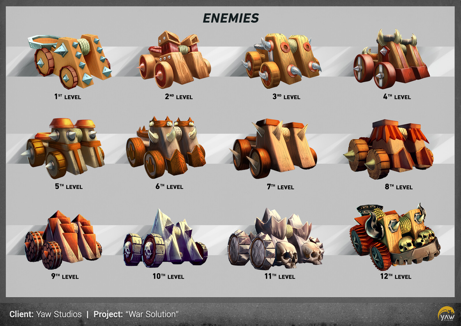 And 12 different designs for the enemy army.