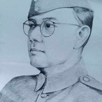 NETAJI SUBHAS CHANDRA BOSE DRAWING STEP BY STEP||OUTLINE DRAWING OF FREEDOM  FIGHTERS - YouTube