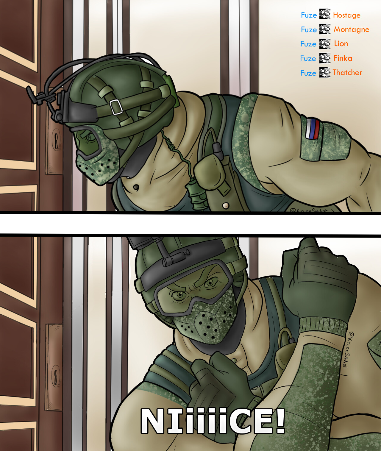 Fan art of Fuze from the game Rainbow Six Siege , Inspired of a meme from t...