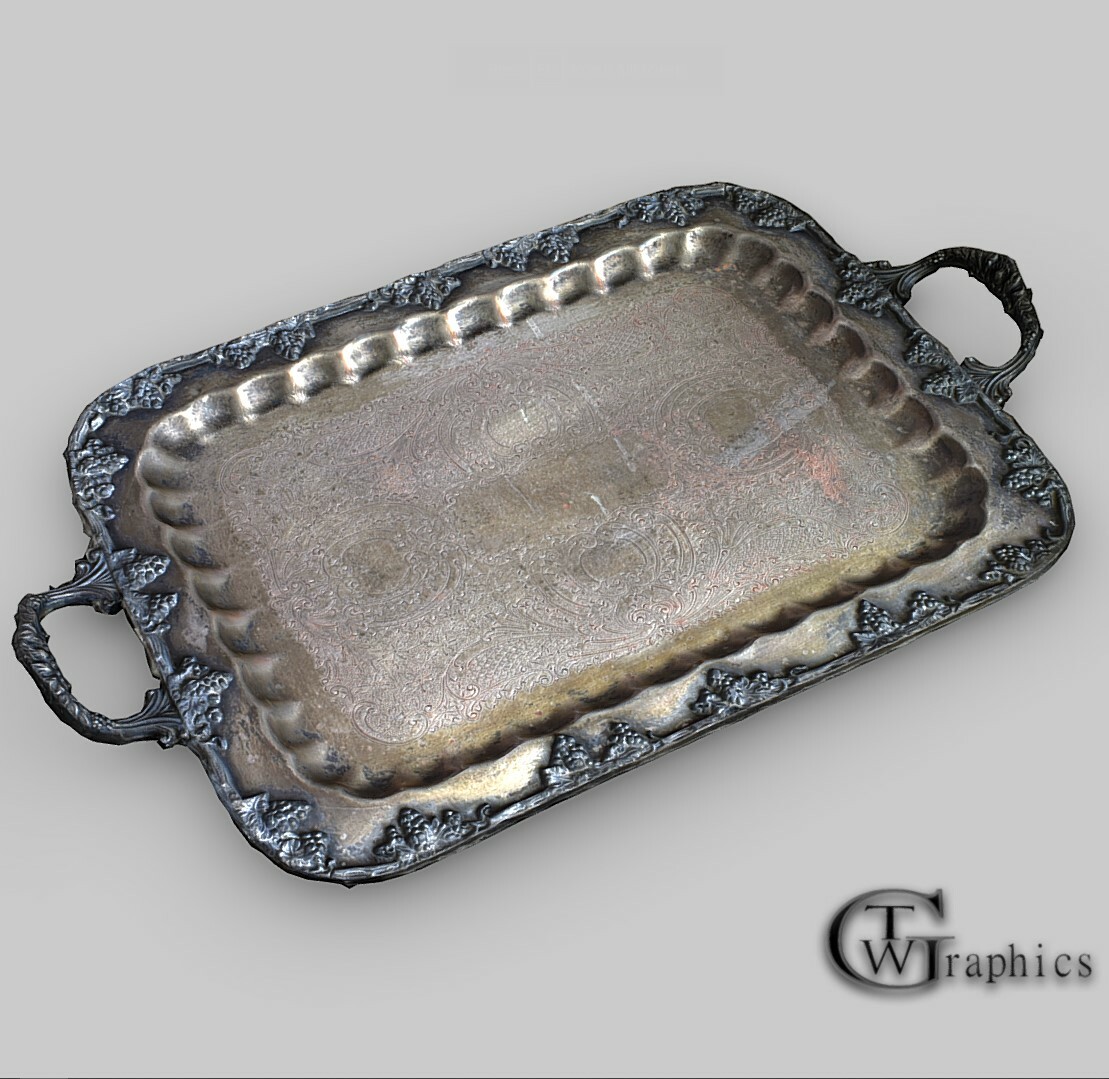 ArtStation - Antique Silver Serving Platter
