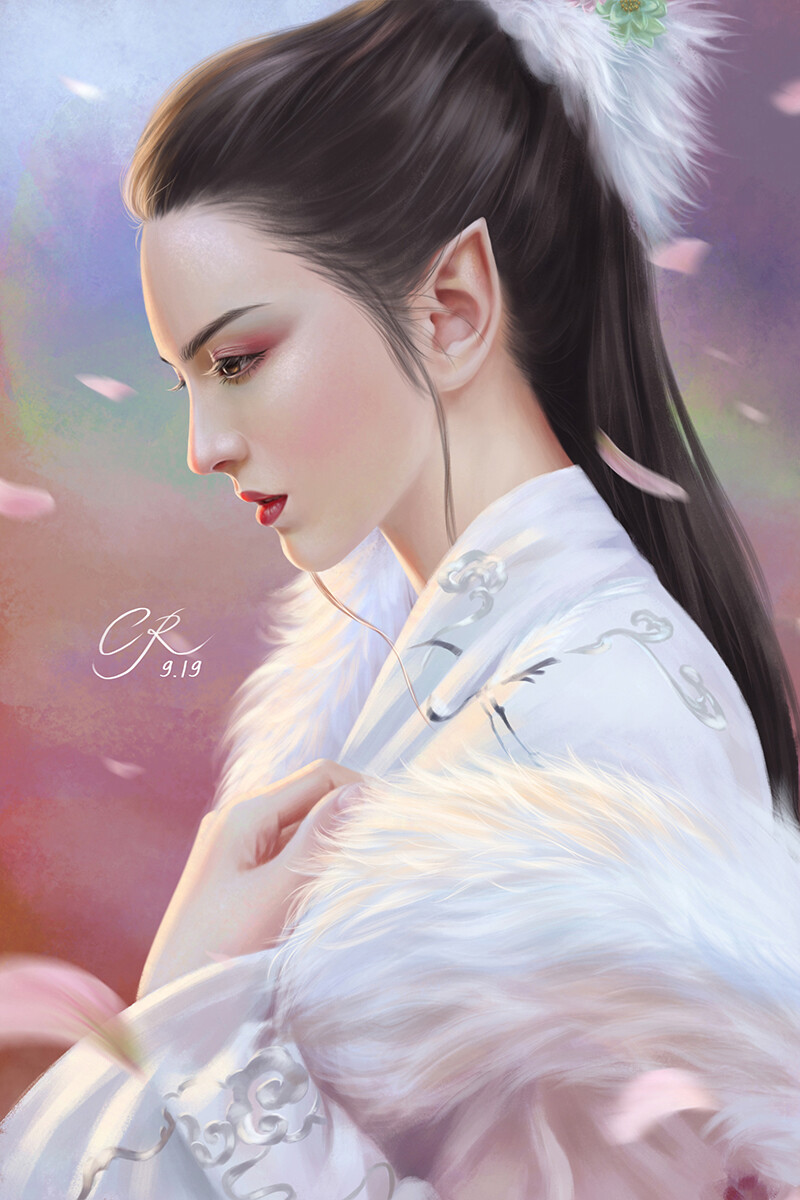 white fox white dress