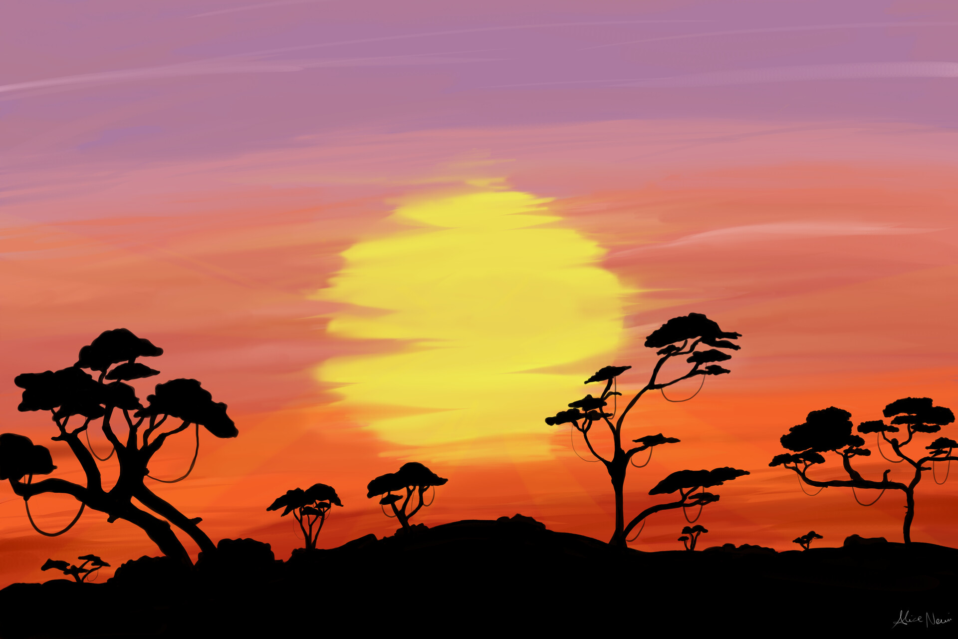 Artstation An African Sunset Alice Nanni