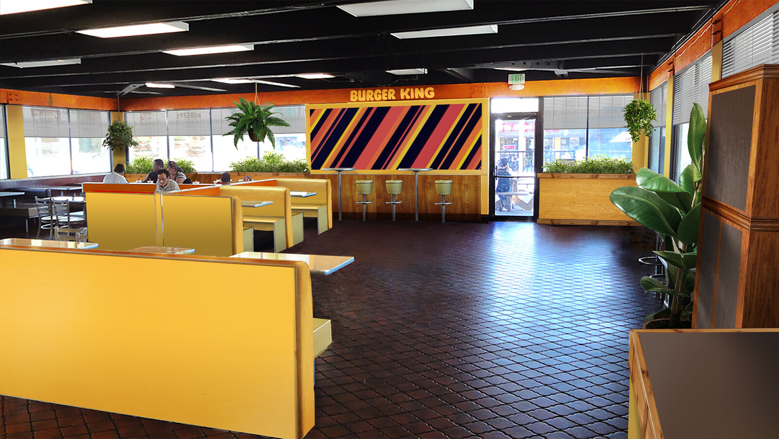 Retro Burger King set design.
