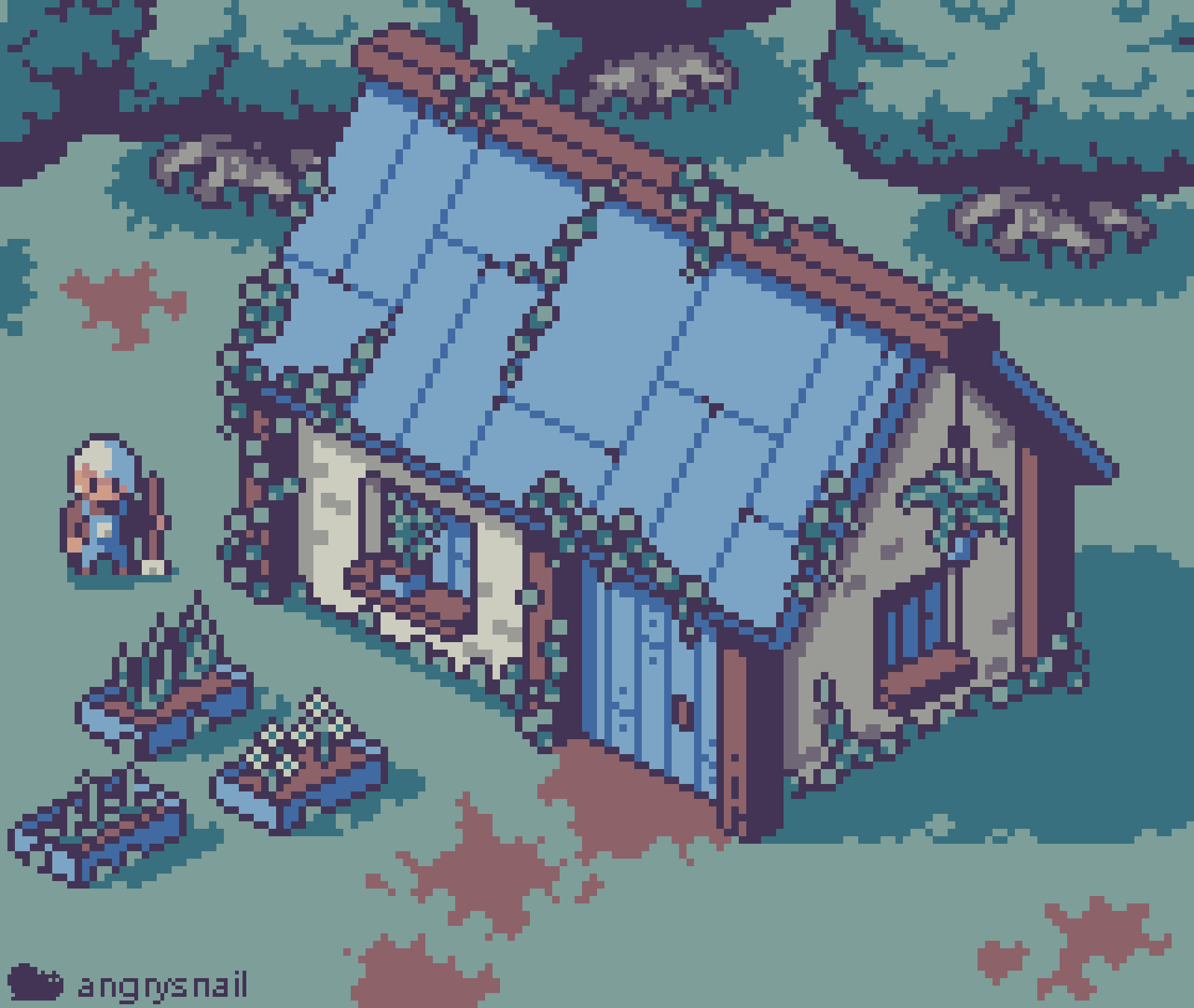 Artstation Isometric Pixelart House Nikita Solo Pixel art, digital art, pixelated, pixels, nature, landscape. isometric pixelart house nikita solo
