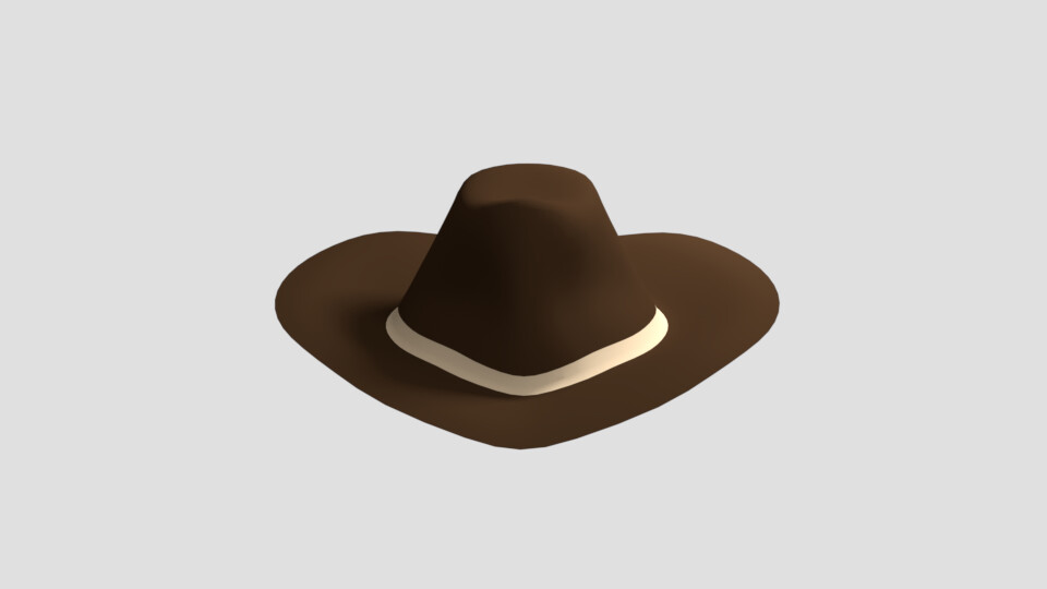 Artstation Low Poly Cartoon Cowboy Hat Free Chroma 3d