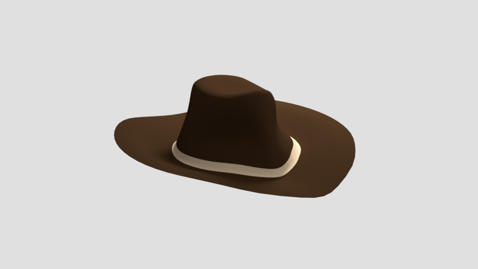Artstation Low Poly Cartoon Cowboy Hat Free Chroma 3d