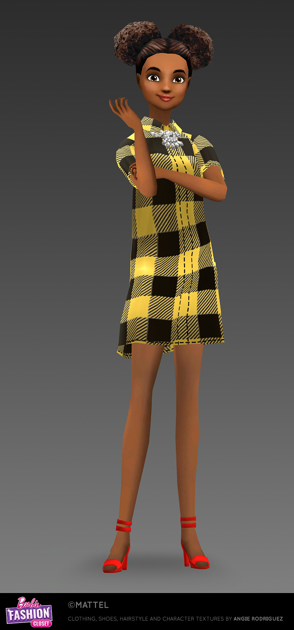 cheerful check barbie