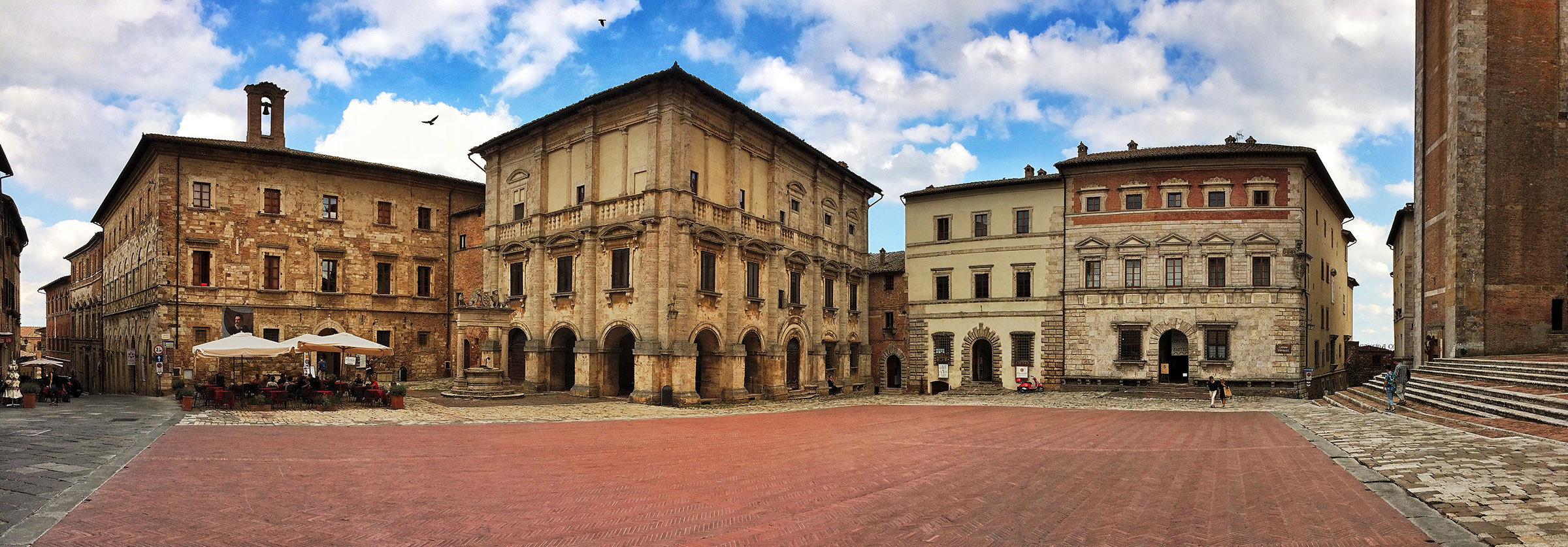One of the main piazzas inside Montepulciano.  