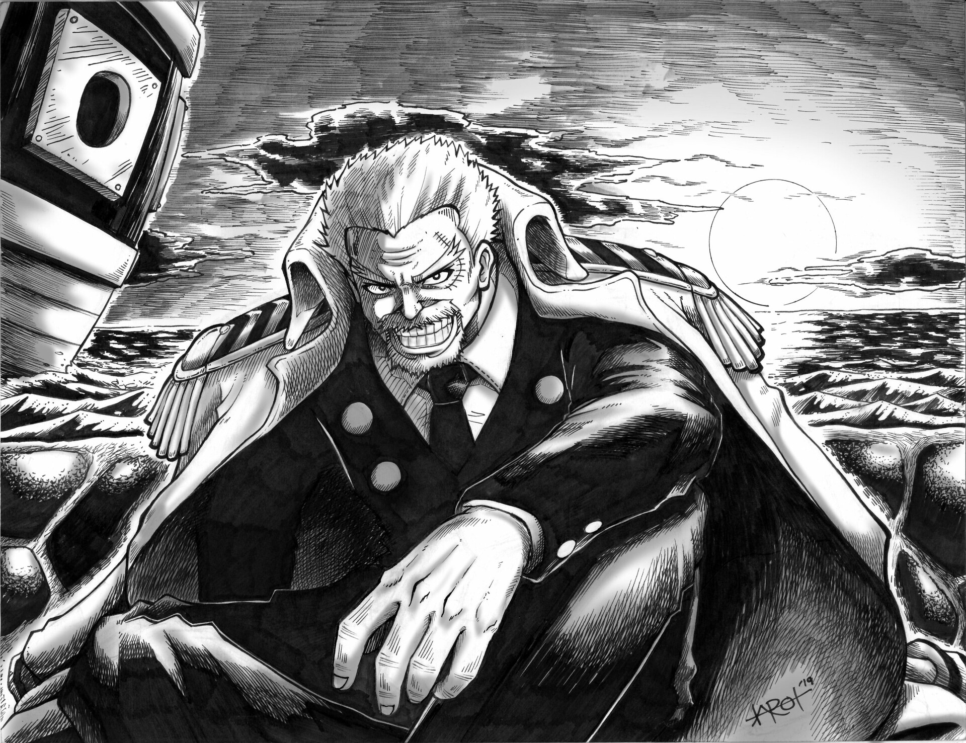 Artstation Monkey D Garp Cyrus Romanes