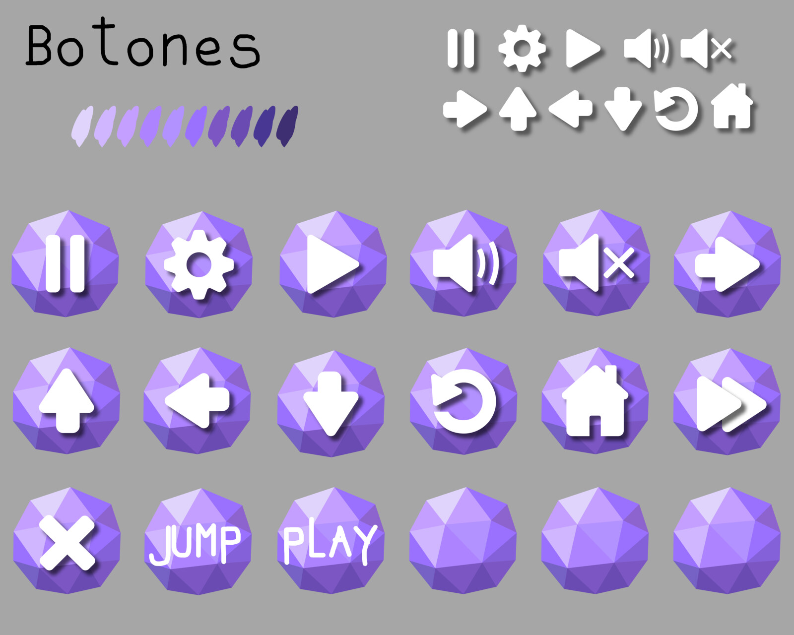 Buttons for controls/menu