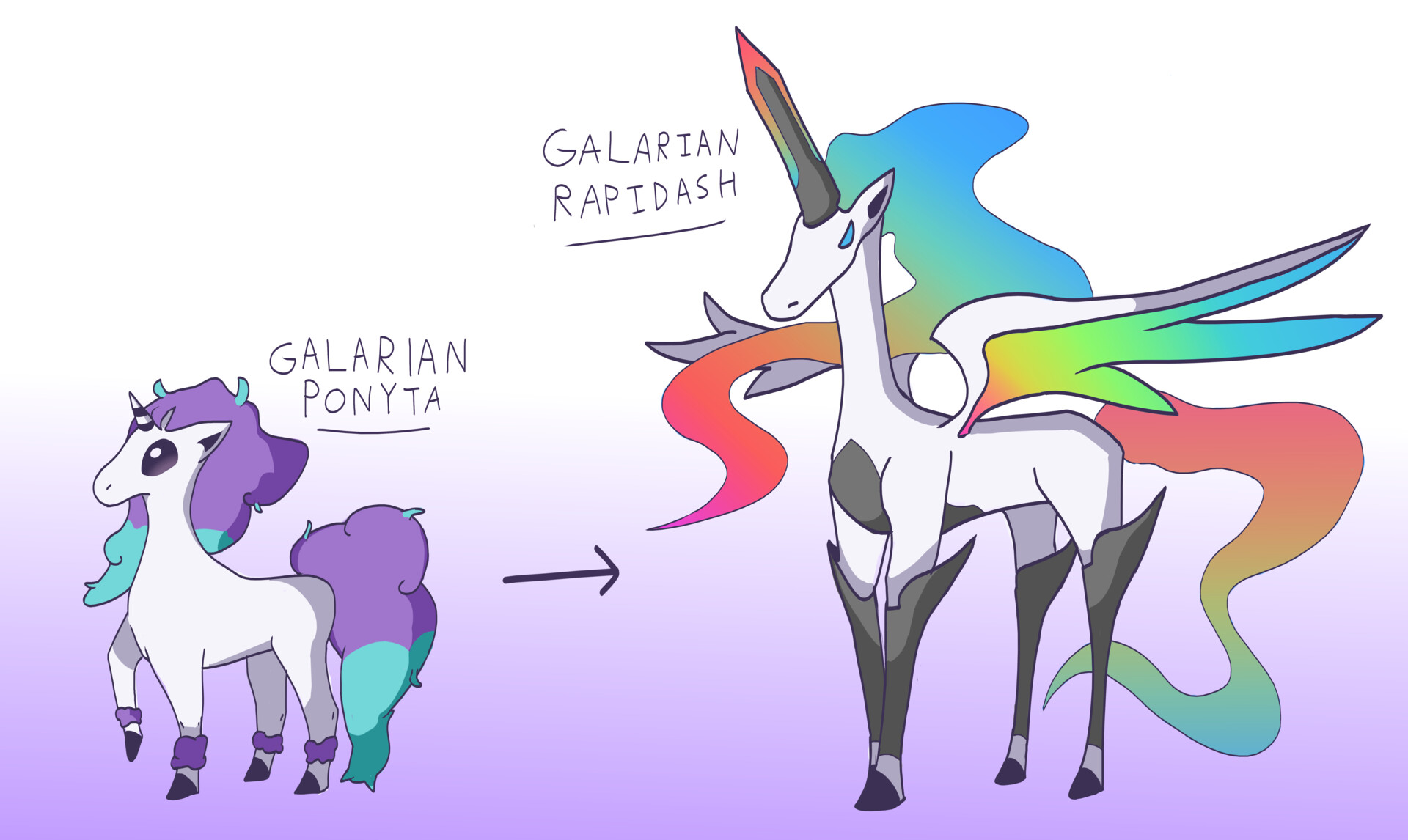 ArtStation Galarian Ponyta & Rapidash Concept
