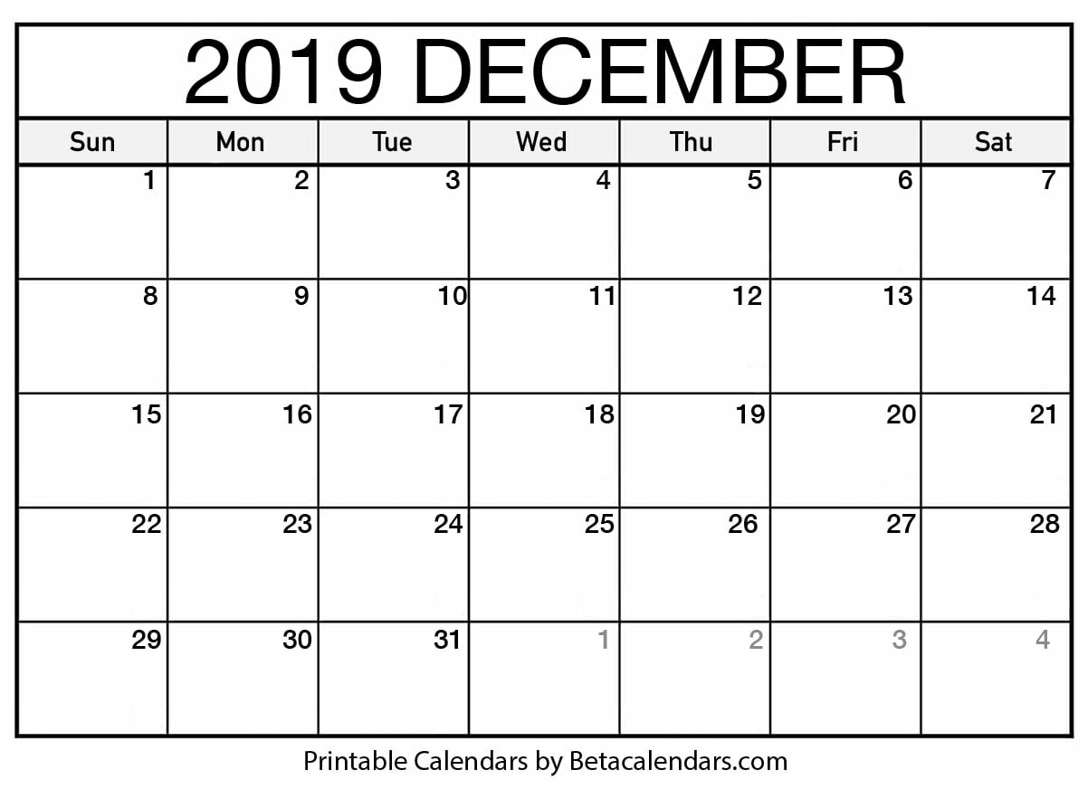 artstation blank december 2019 calendar printable