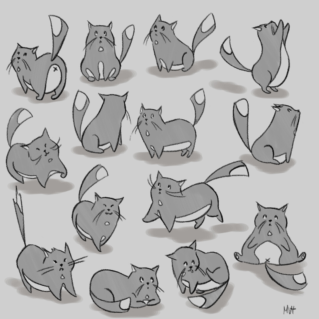 Premium Vector  Draw character cute fat cat