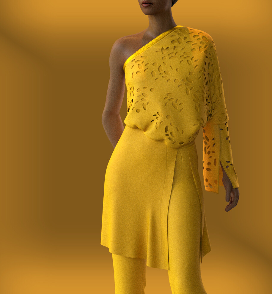 Artstation 3d Model Woman Dress And Pant With Sunny Colors