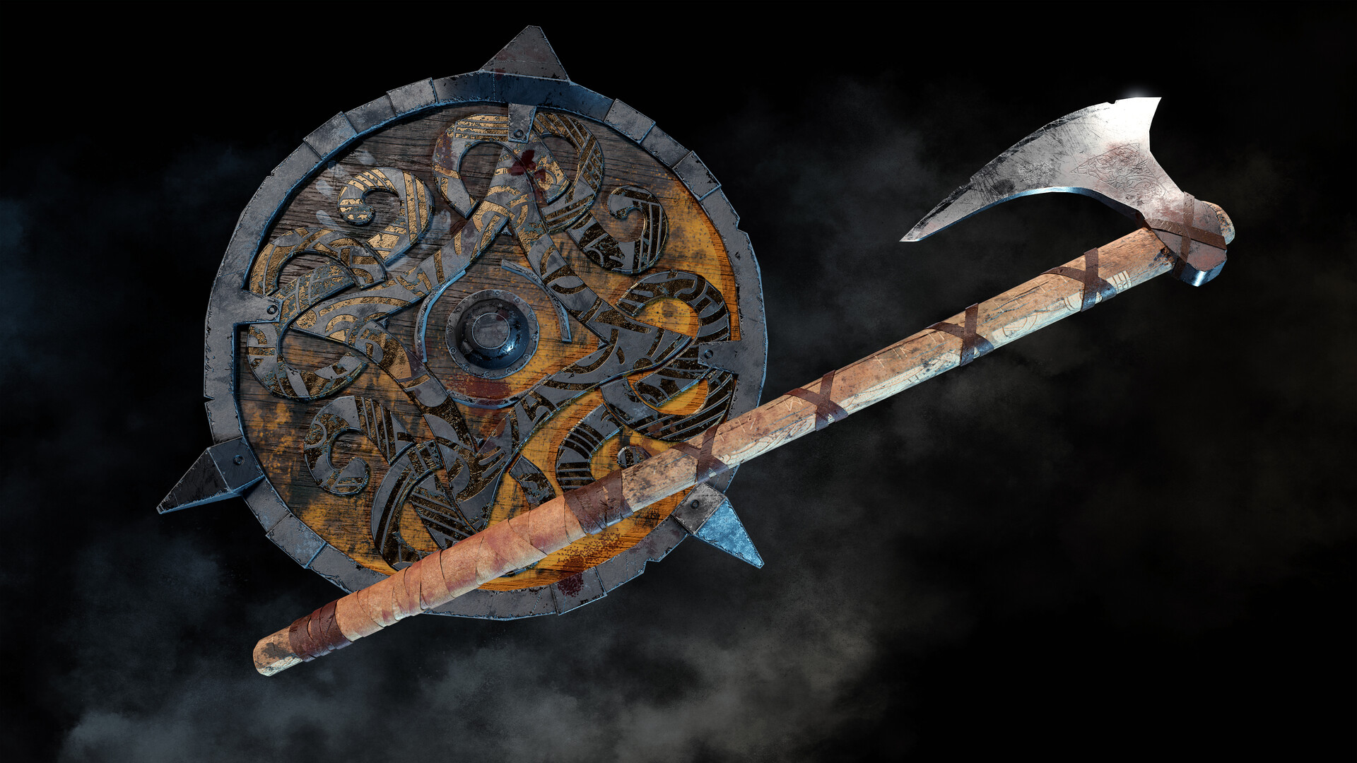 ArtStation - Viking Axe and Shield