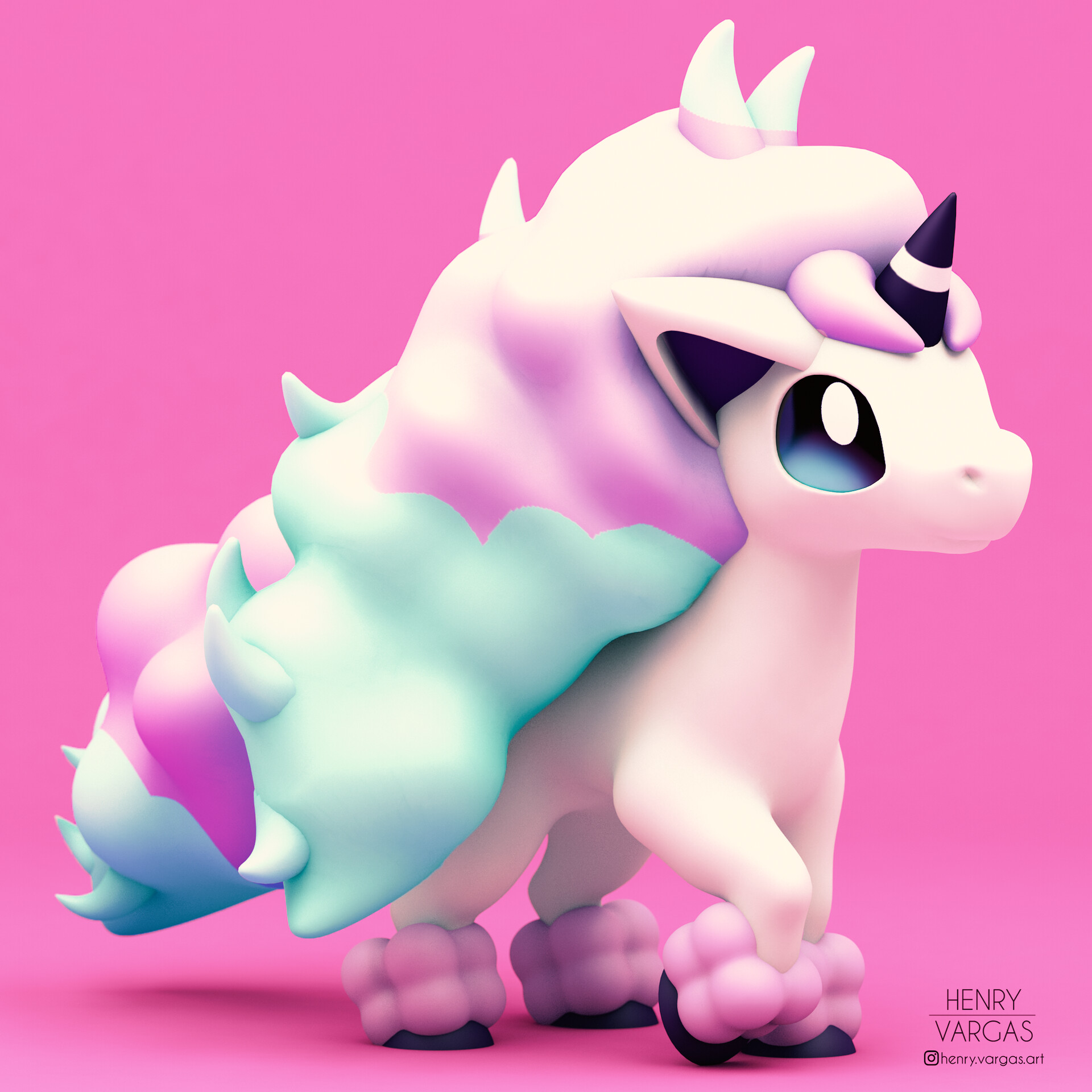 Artstation Galarian Ponyta Henry Vargas