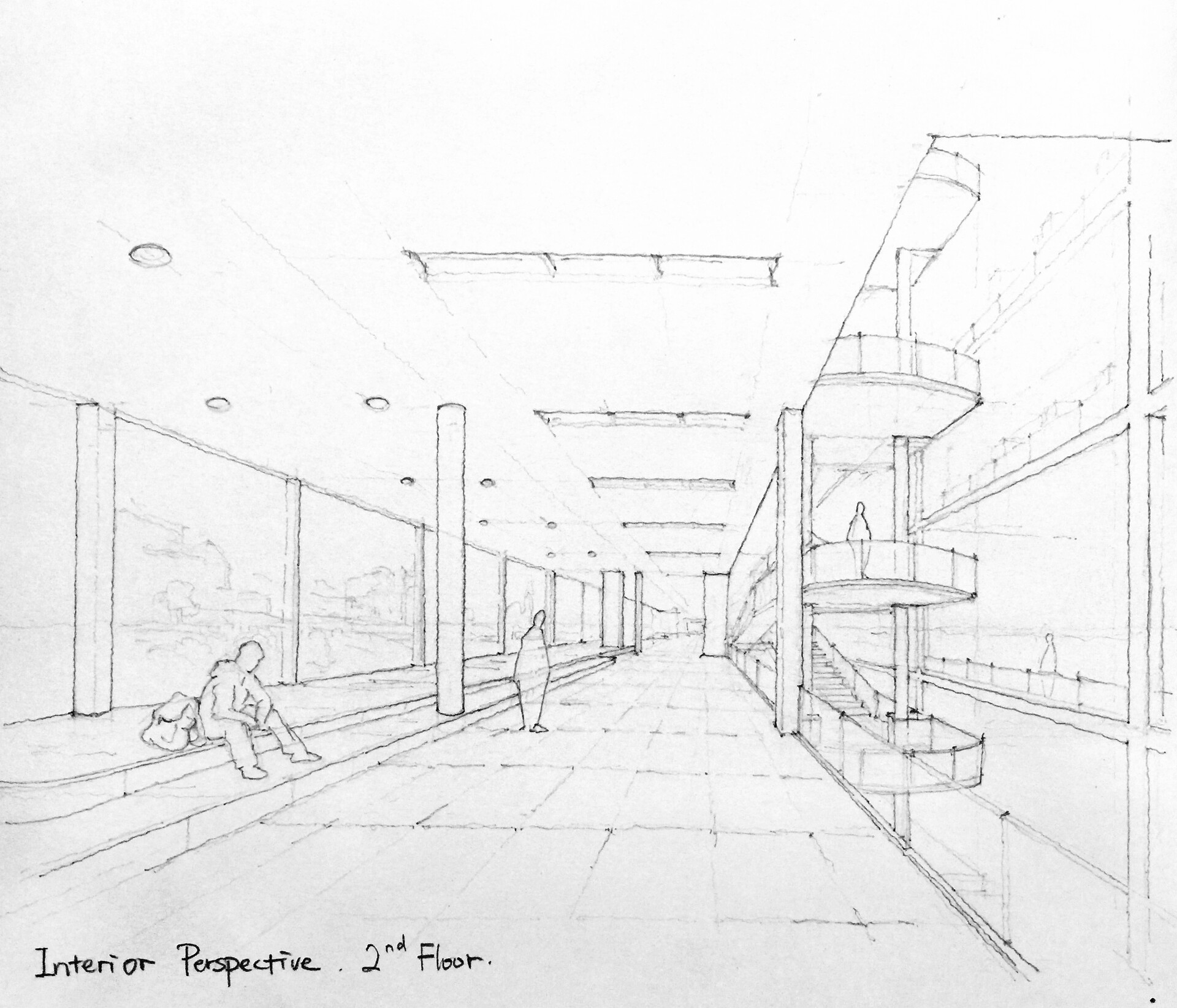 dian gu 11 sketch interior perspective