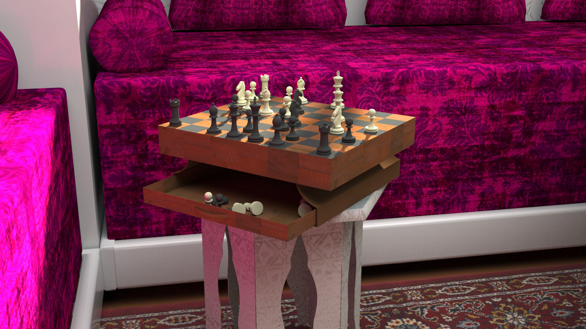 Artstation Salon Marocain Jeux Echec Moroccan Living Room