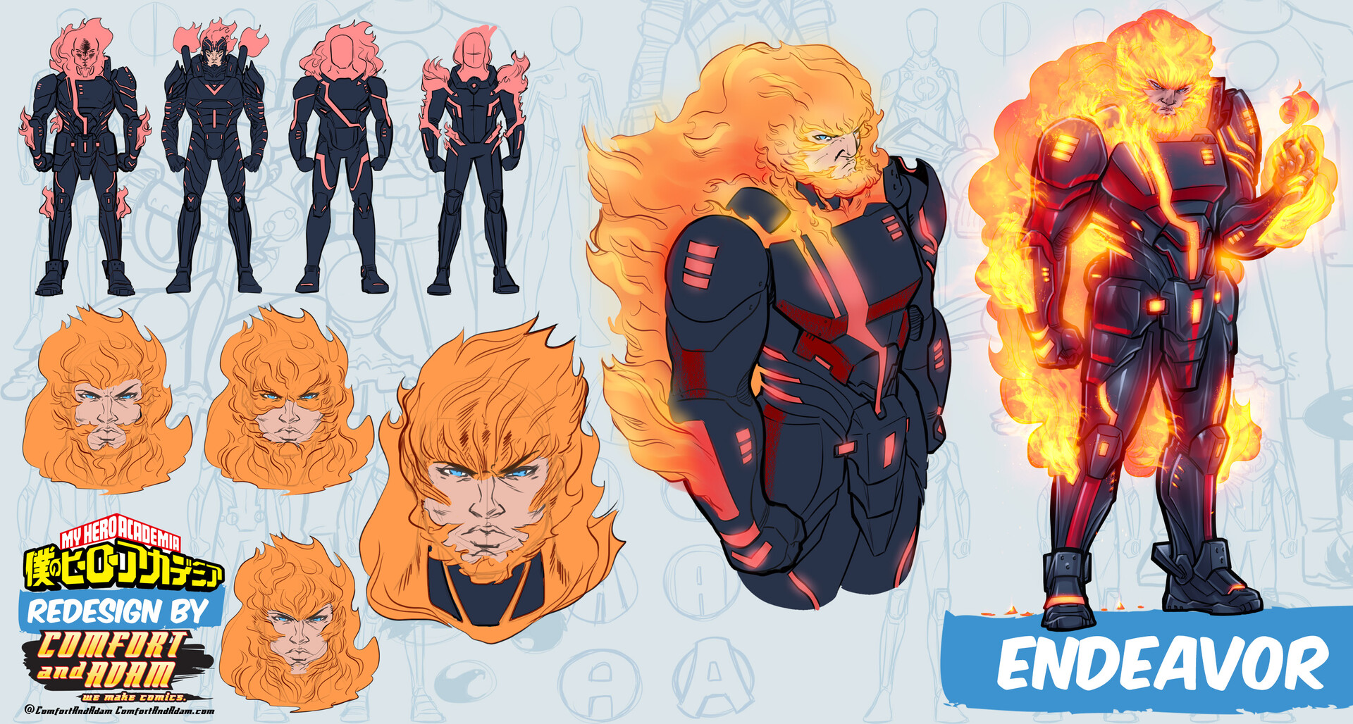 Artstation Mha Redesign Project Todoroki Endeavor Comfort Love And Adam Withers