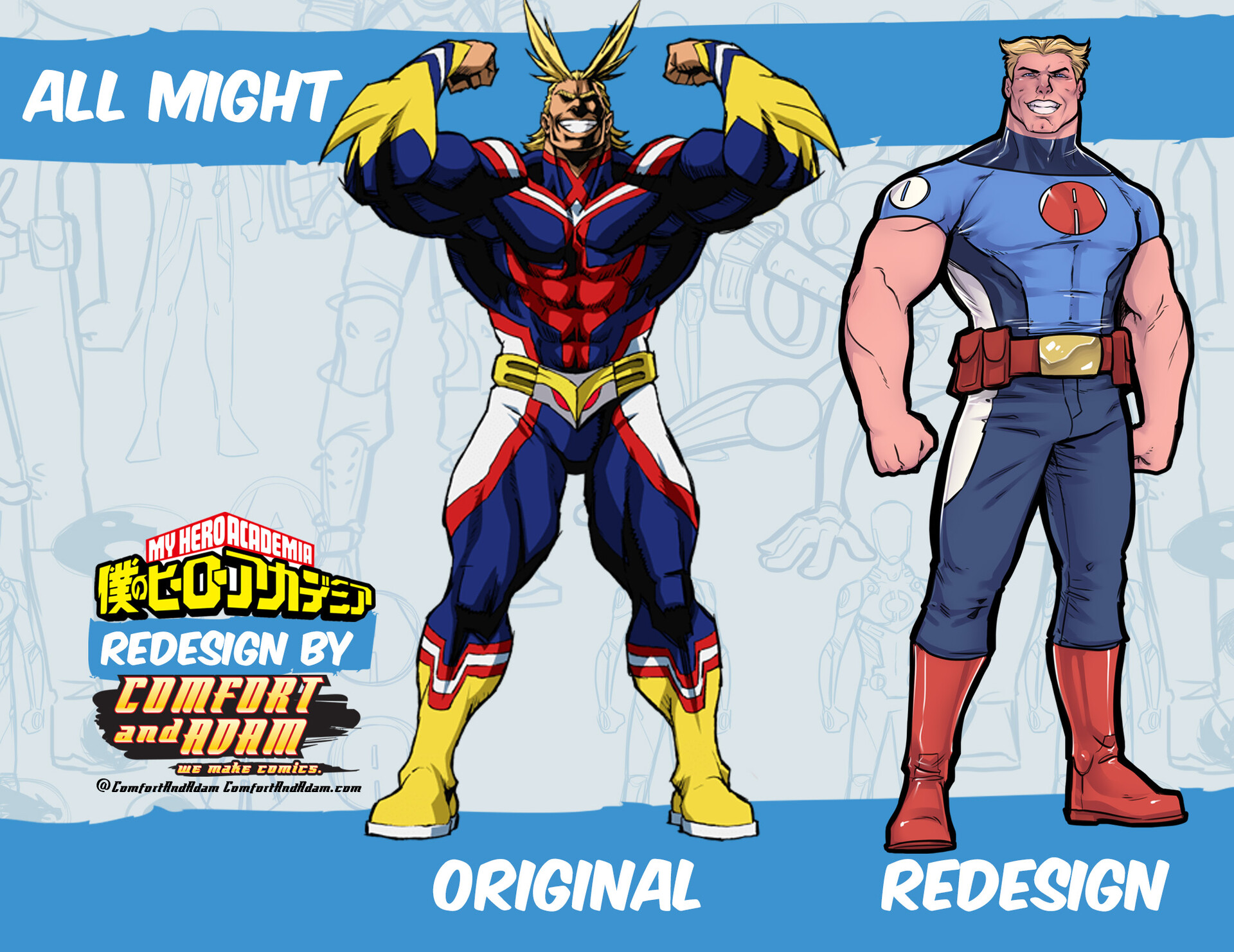 Comfort Love and Adam Withers - MHA Redesign Project: All Might & Deku