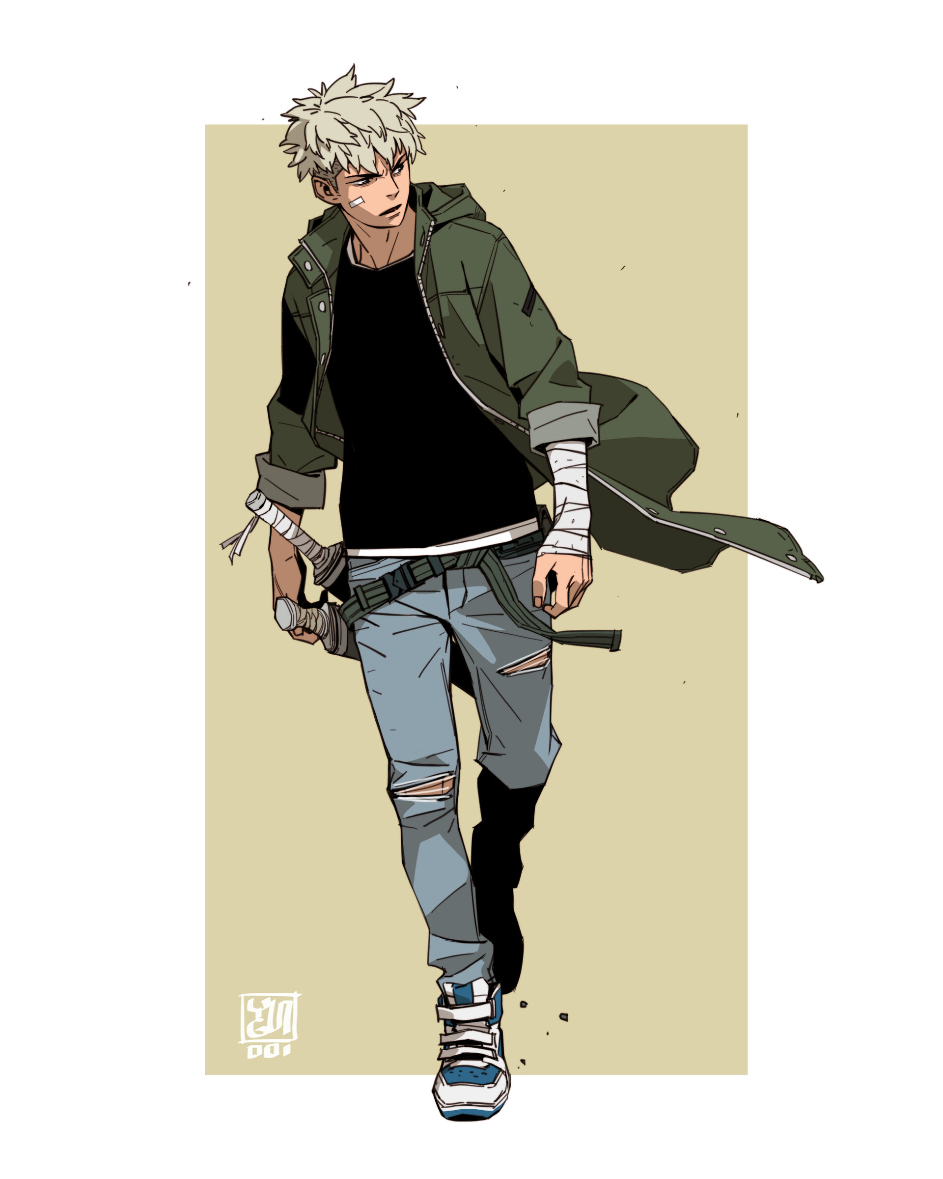 Illustration Of A Japanese Samurai With A Sword In His Hand. Free Image and  Photograph 197230780., image size:1920x2400