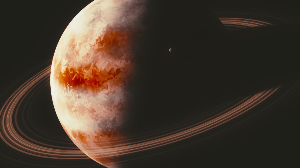 gas planet with moon