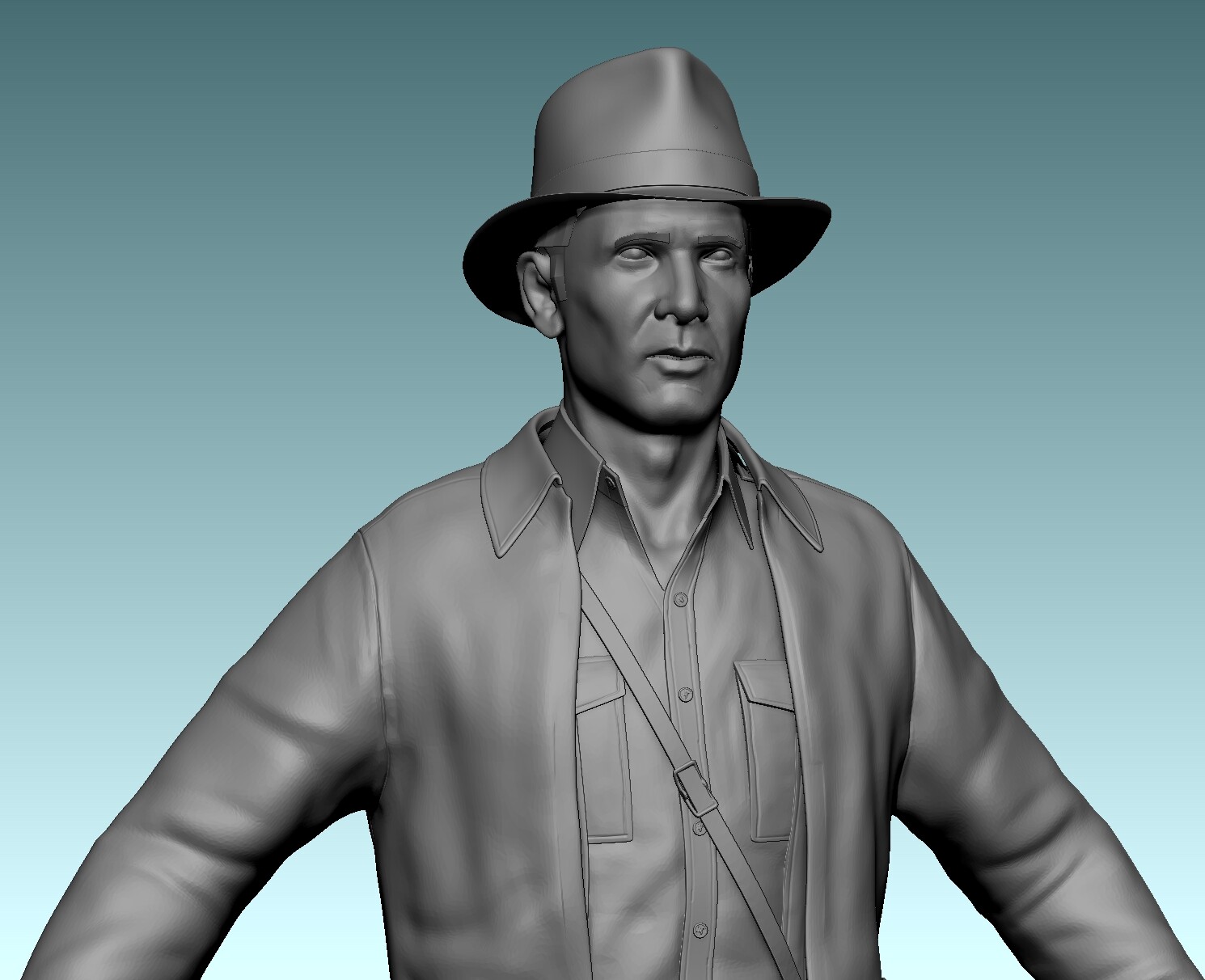 Doing this piece made me realize I didn't want to make hyper realistic characters.  Hair cards, skin pores, eye shaders... yeesh.  I took Nate Stephens environment modeling class at Gnomon and really liked it so I decided to switch focus.