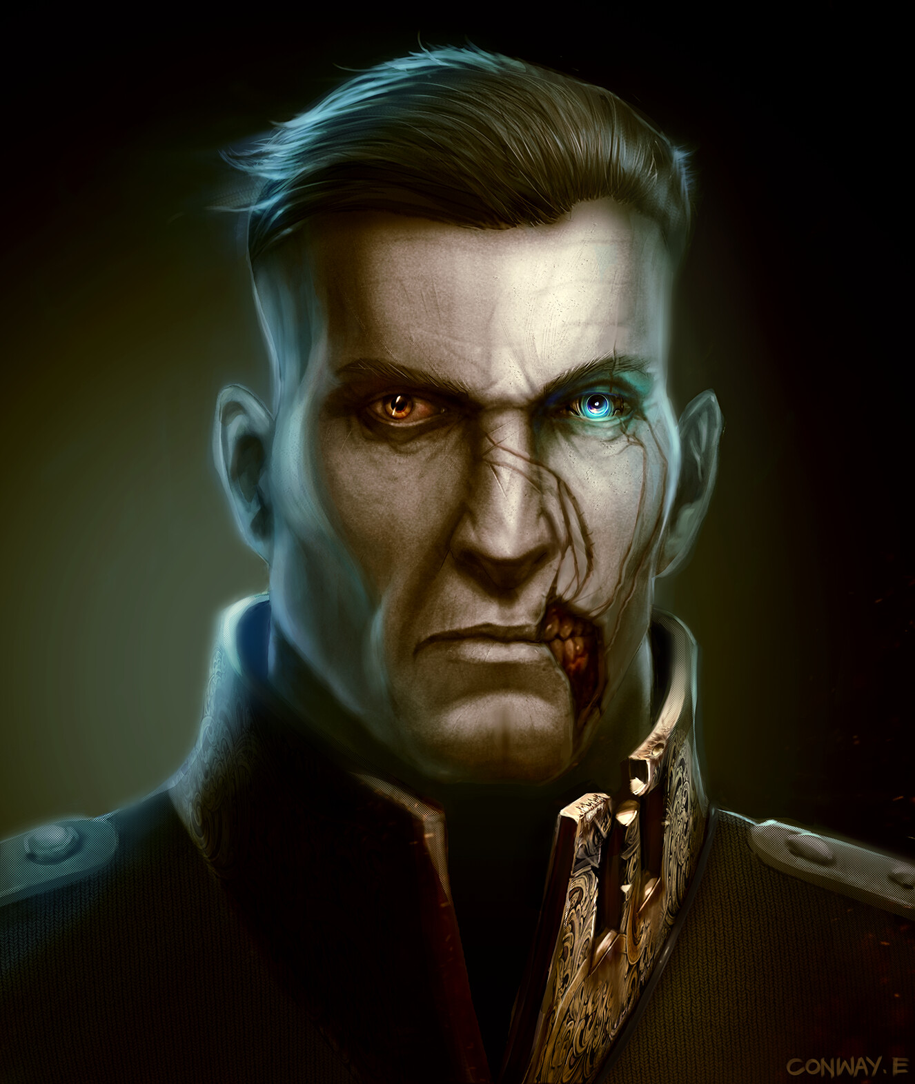 colour test with full scar
